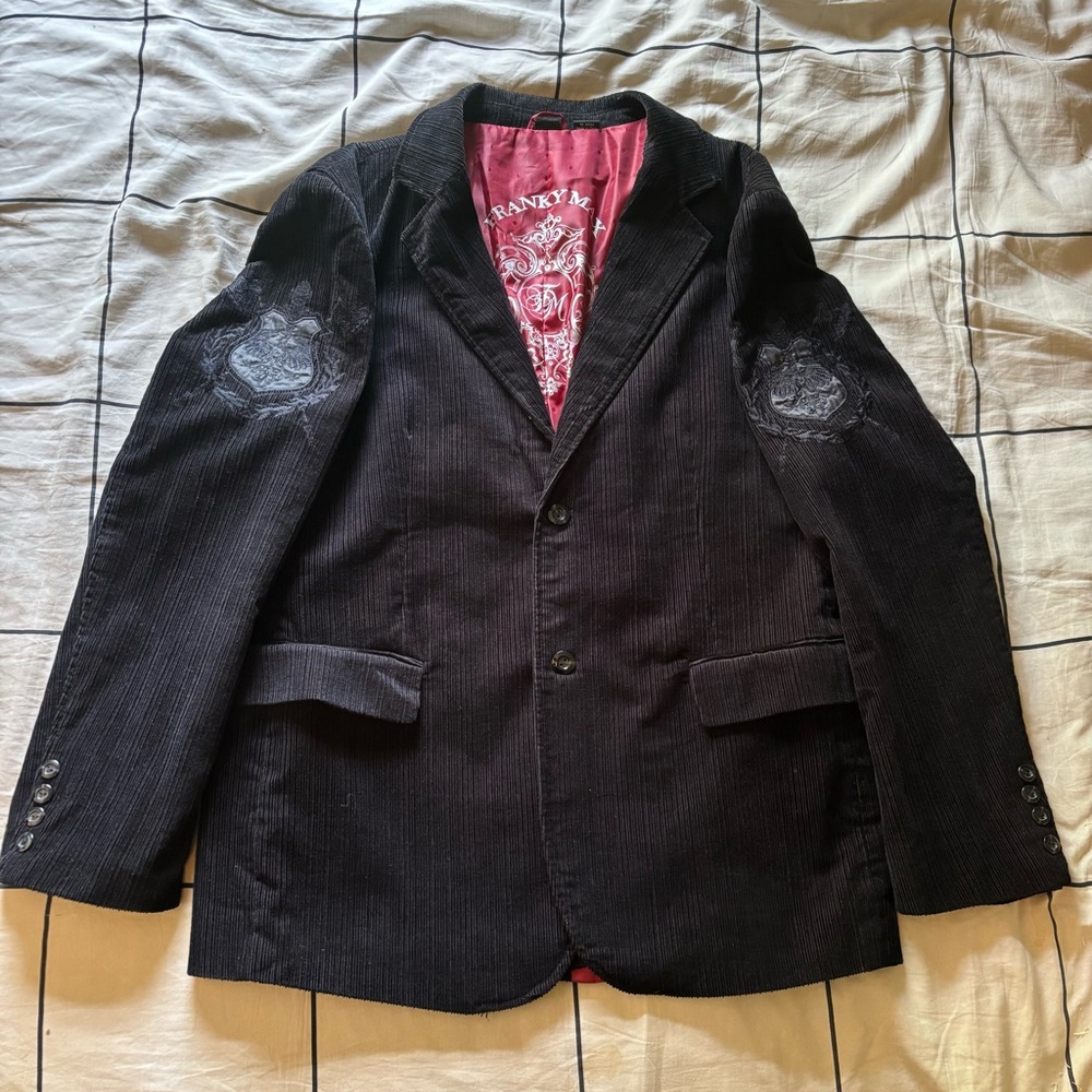 Franky Max Black Blazer with Embroidered Accents XL